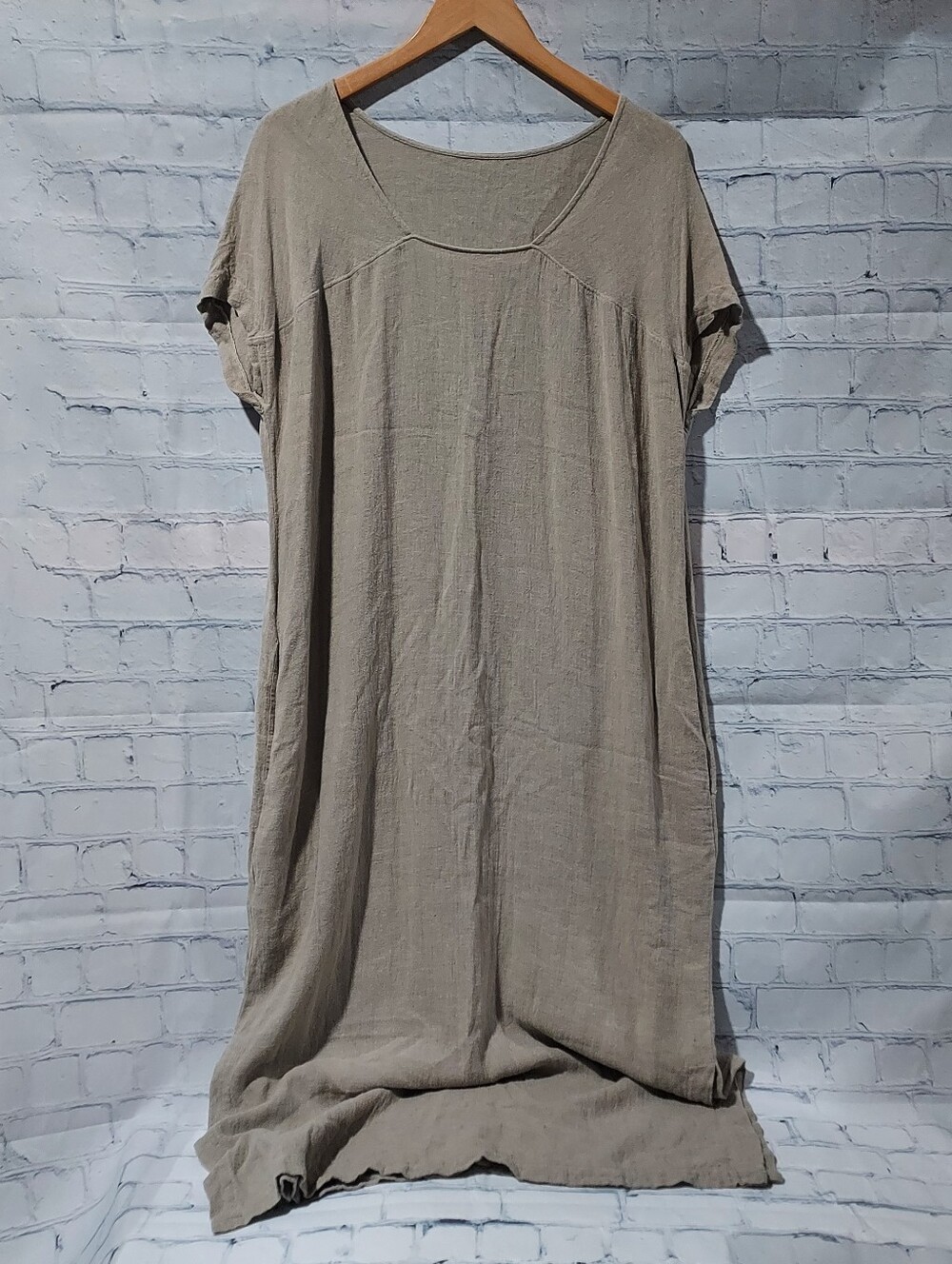 Black Crane Size Small Dress Linen Blend Lagenlook Chic Boho Minimal Coastal